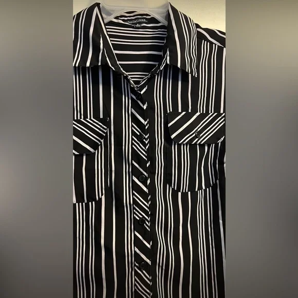 Striped Notations Long Sleeve Button Down 🌹 - Picture 3 of 4